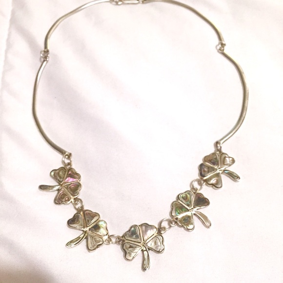 🍀Vintage Abalone+Alpaca Silver Necklace - Picture 3 of 8